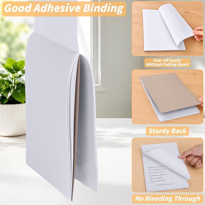 Oleitodh Blank 20 Pack Note Pads 8.5 x 11 Inch Memo Pads, 50 Sheets Per Scratch - Image 3