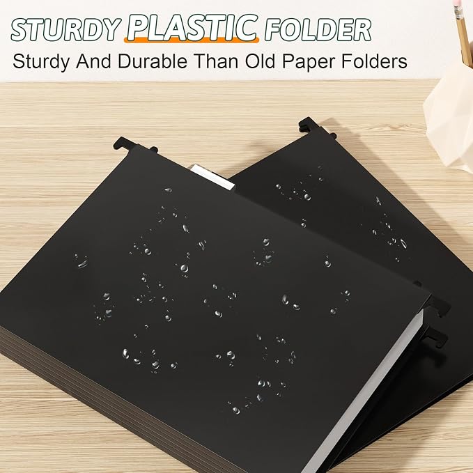 Plastic Hanging File Folder Letter Size, 12 Pack Reinforced Heavy Duty Hanging - Image 2