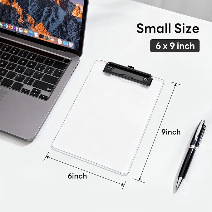 6 Pack Colorful Small Clipboard, A5 Mini Clip Board | Black Clip, 9 x 6" - Image 2