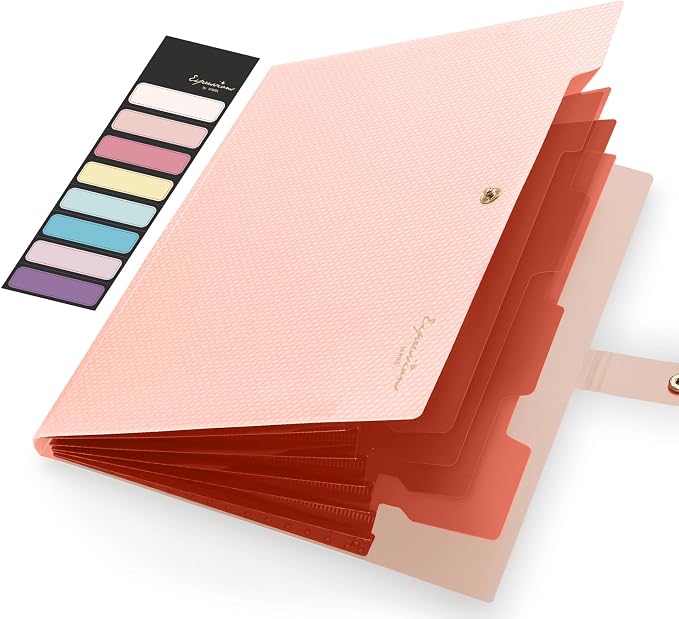 Sooez Expanding File Folder, Letter Size Accordion File Organizer, 5 Pocket by Sooez