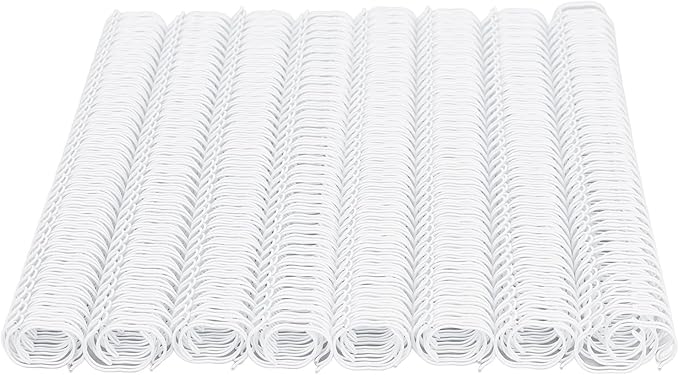 3 to 1 Pitch Twin Loop Wire Binding Spines, 3/8 Inch Book Binder Combs, 100 Pack Spiral Binding Coils for Booking Binder Machine, Students and Coworkers (60 Sheet Capacity, White)-DeskLoop Office