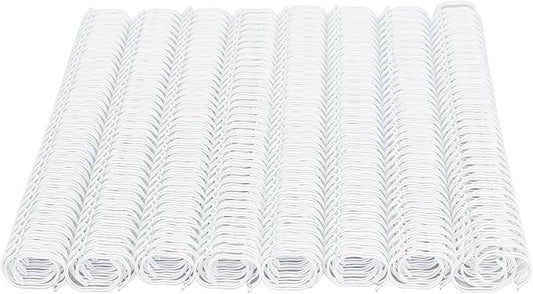 3 to 1 Pitch Twin Loop Wire Binding Spines, 3/8 Inch Book Binder Combs, 100 Pack Spiral Binding Coils for Booking Binder Machine, Students and Coworkers (60 Sheet Capacity, White)-DeskLoop Office