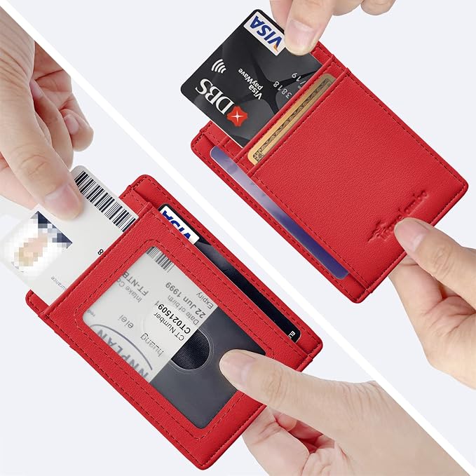 Travelambo Front Pocket Minimalist Leather Slim Wallet RFID Blocking Medium Size - Image 3