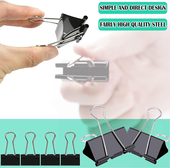 144 Pcs Binder Clips, 1-Inch Medium Paper Clamps - Image 5
