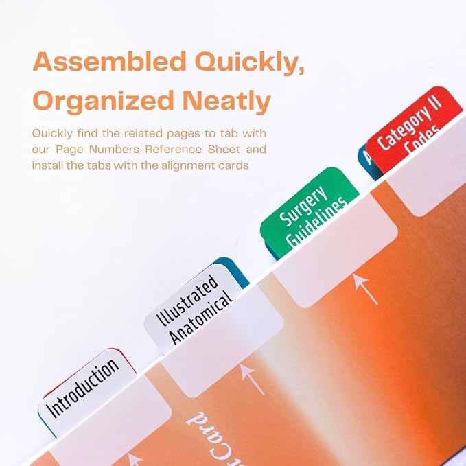 Index Tabs for CPT 2025 Professional Edition, Laminated and Color Coded CPT 2025 Code Book Tabs with Easy Installation and Aesthetic Design.-DeskLoop Office