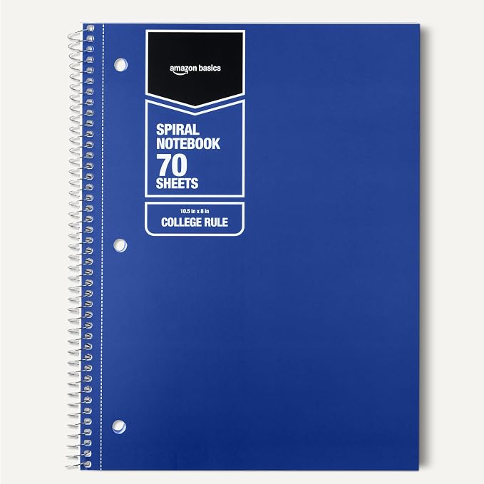 Amazon Basics College Ruled Spiral Notebooks, 70 Sheets, Perforated Pages - Image 5