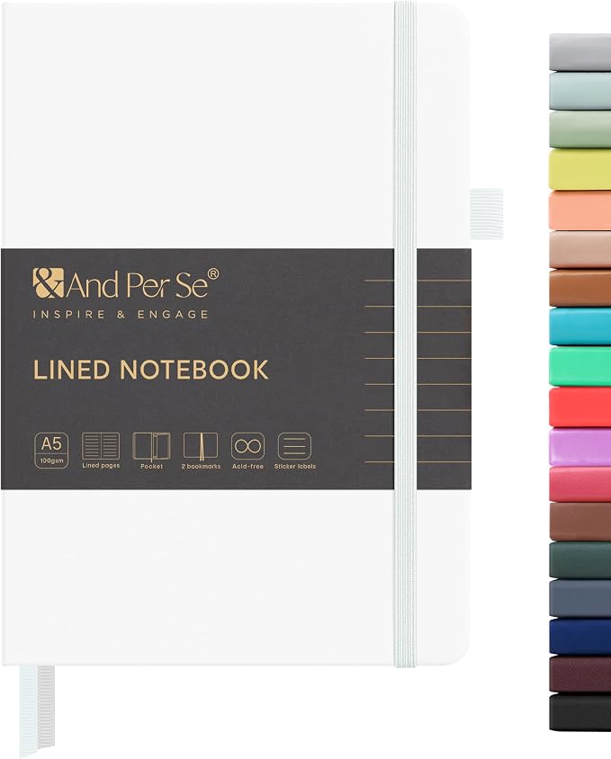 &And Per Se Lined Journal Notebook, 160 Pages, A5 5.7 x 8 inches College Ruled by AndPerSe