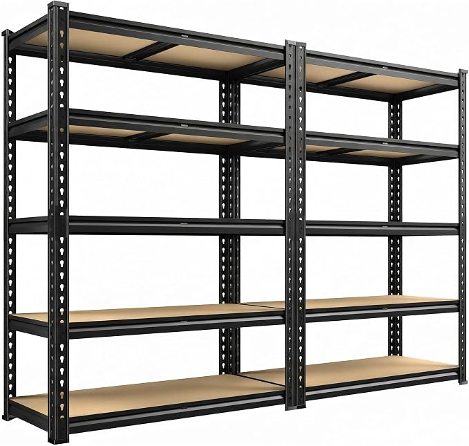 REIBII 2400LBS Garage Shelving Heavy Duty 5 Tier Storage Shelves Adjustable by REIBII