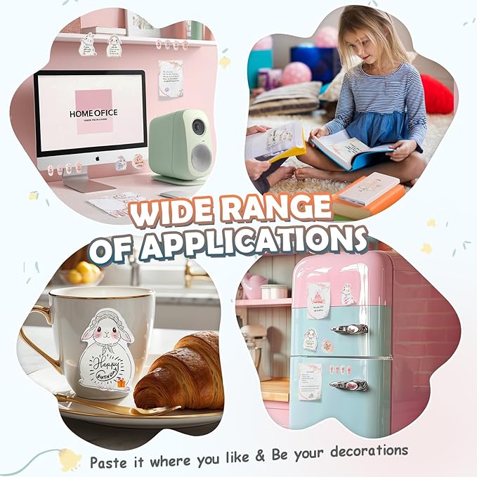 Hommie Cute Sticky Notes Set, Sticky Notes Set Planner Dividers, Easter Bunny Self-Stick Memo Pads with Animal Divider Tabs, Bundle Writing Designs for Office, School, Easter Party Supplies-DeskLoop Office