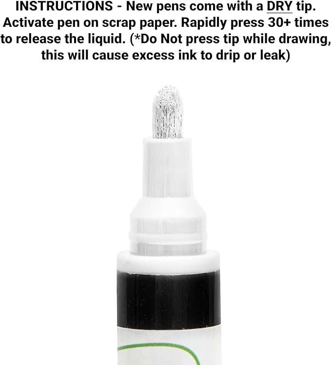 Glass Pen Window Marker: Liquid Chalk Markers for Glass, Car Marker or Mirror Pen with Washable Paint - Car Windows, Storefront Window, Wedding, Parade, Party & Holiday Decorations (White, Fine Tip)-DeskLoop Office