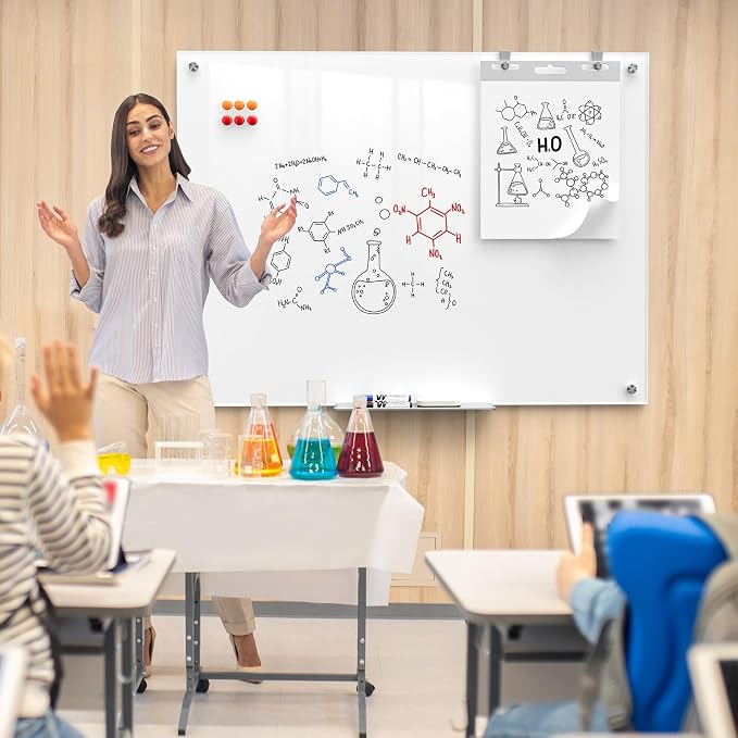 MaxGear 48" x 36" Glass Whiteboard Wall Mounted - Image 7