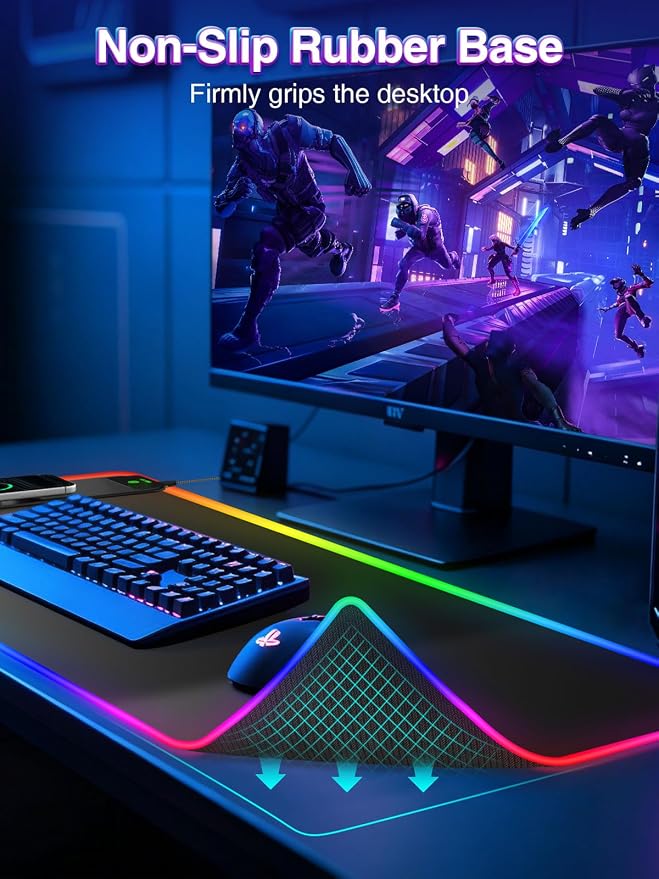 XL RGB Gaming Mouse Pad with 15W Magnetic Wireless Charging, 31.5'' x 11.8'' - Image 7