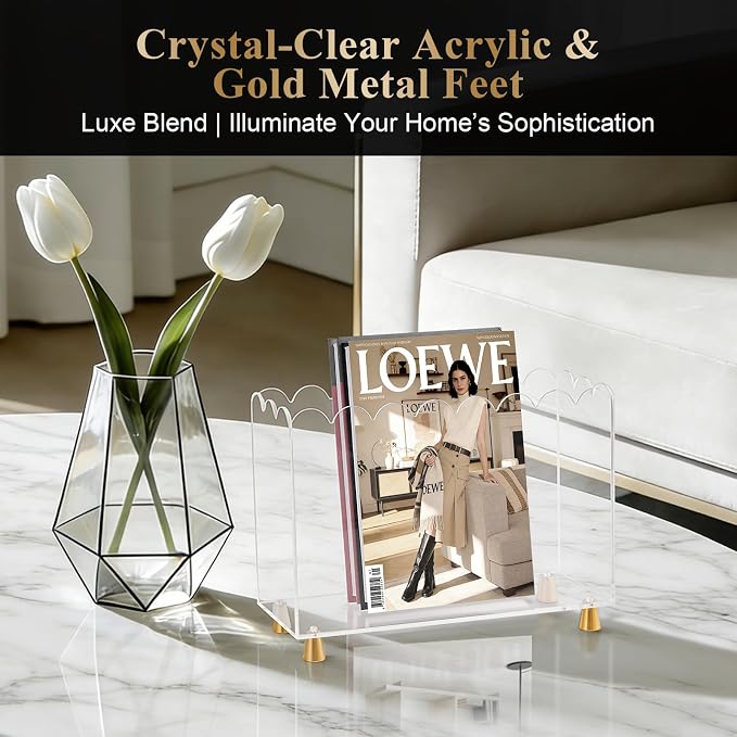 Acrylic Magazine Holder, Magazine Rack Floor, Crystal Clear Stylish Organizer - Image 3