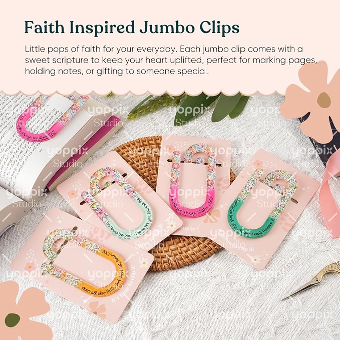 YOPPIX 20 Set Jumbo Faith Acrylic Paper Clips - Image 3