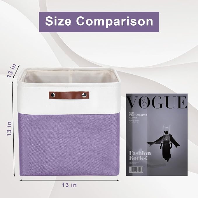 Bagnizer 13x13 Cube Storage Bins, Collapsible Fabric Storage Box, 4 Pack Closet - Image 3