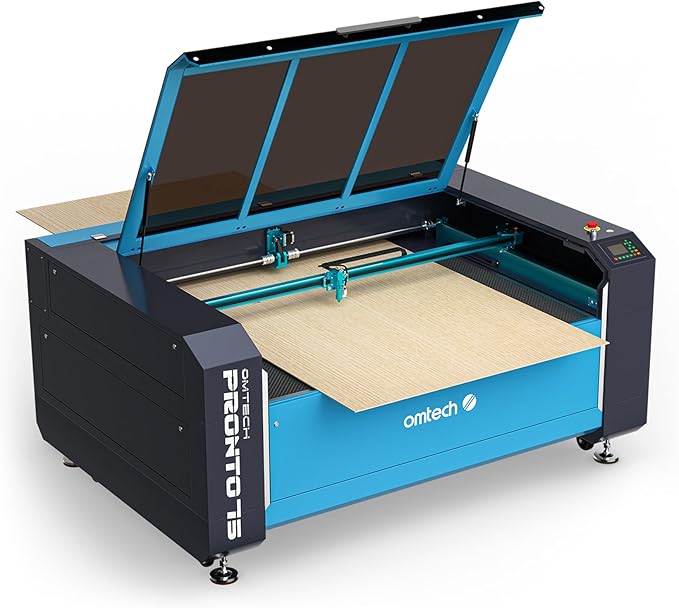 OMTech Pronto 150W CO2 Laser Engraver & Cutter with Water Chiller – 63"x40" Workspace, 1,000mm/s Speed, Autofocus, 2-Way Pass, Air Assist, for Wood, Acrylic & More-DeskLoop Office