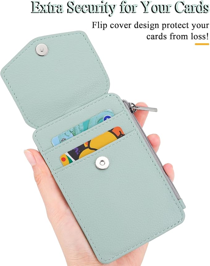 Teskyer ID Badge Holder with Lanyard, Lanyard Wallet, Lychee Mint Green | - Image 4