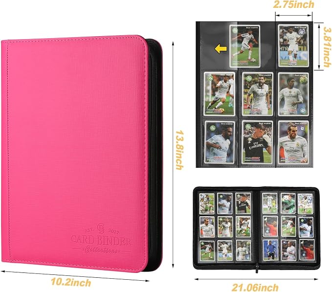 9 Pocket Card Binder, Premium Zip Trading Card Binder, 540 Double Sided Pocket - Image 2