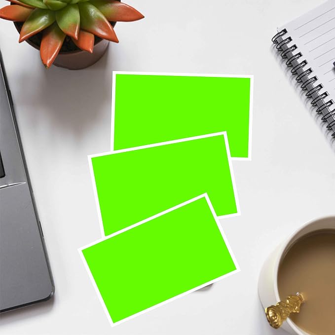 PARLAIM 3 x 5 inch Rectangle Sticker Labels, Fluorescent Green - Image 3