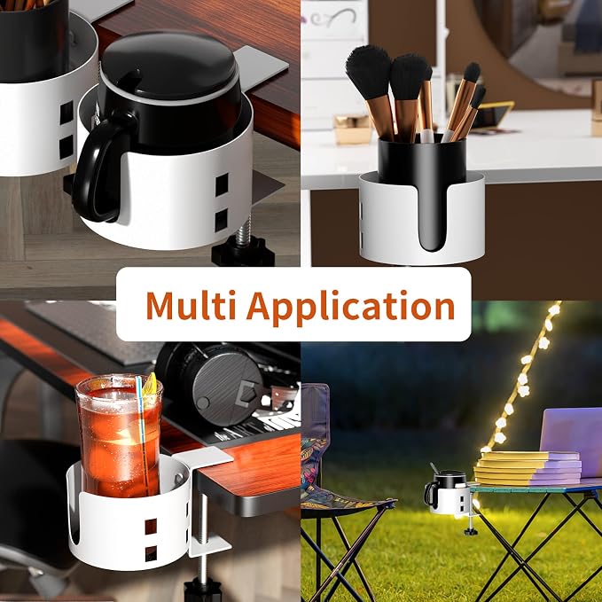 Upgraded Large Desk Cup Holder Clamp, Anti-Spill Cup Holder - Image 7