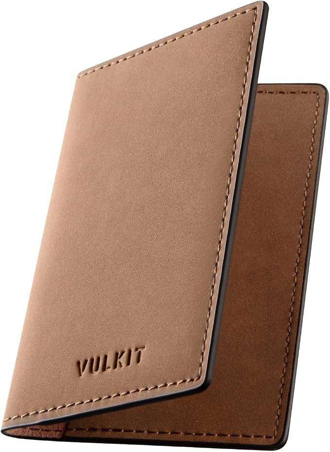 VULKIT Leather Business Card Holder 2 Sided Slim Business Name Card Organizer by VULKIT