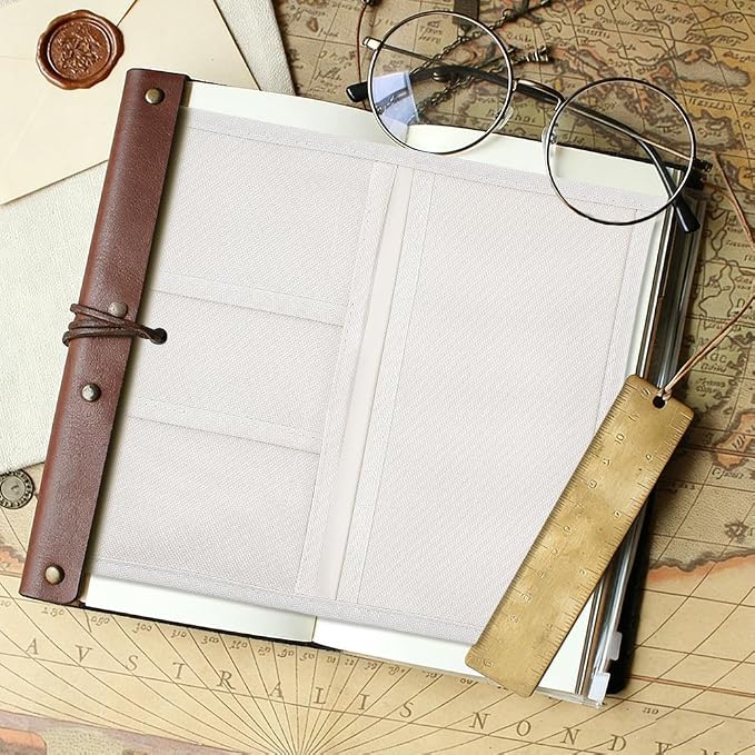CRASPIRE 2Pcs Travelers Notebook Pocket Oxford Fabric Standard Passport Size - Image 5