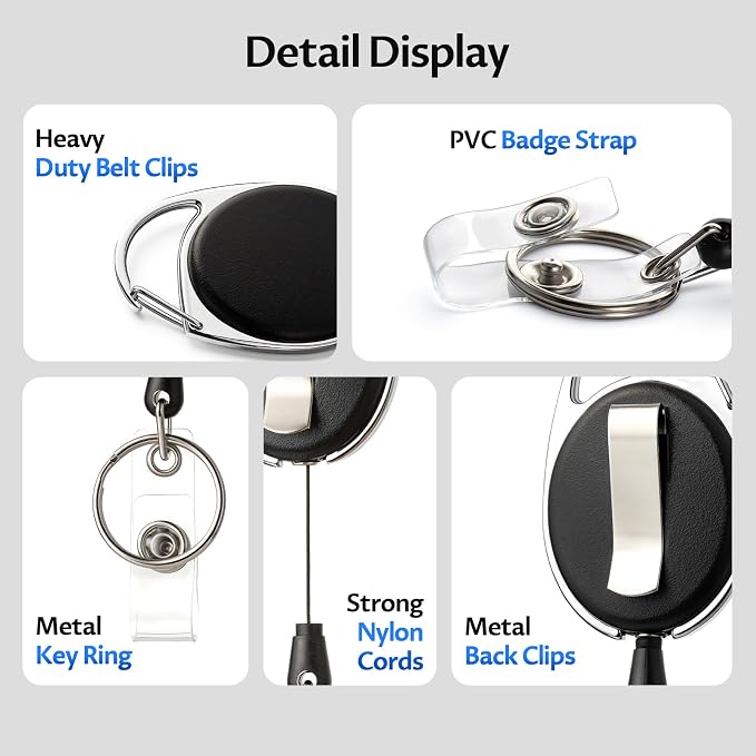 Simetufy 150 Pack Retractable Badge Reels - Image 3