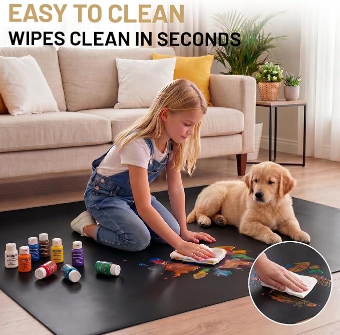 Black Office Chair Mat for Hardwood Floors 36" x 48", Heavy Duty Floor - Image 6