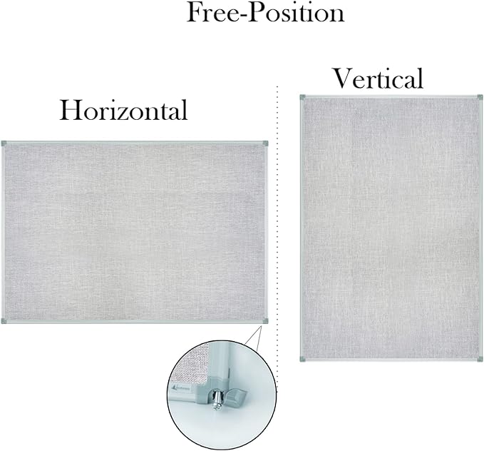 Lockways 36" x 24" Premium Cork Bulletin Board, Light Grey Framed Linen Fabric Pinboard with Silver Aluminum Frame for Home, Office & Kitchen Organization-DeskLoop Office