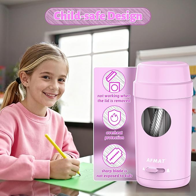 AFMAT Electric Pencil Sharpener, Auto in & Out, Fully Automatic Pencil Sharpener - Image 7