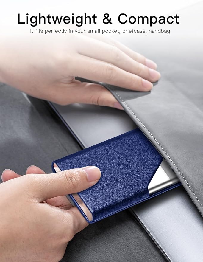 Padike Business Card Holder, Upgraded Leather Business Card Case Pocket Card - Image 6
