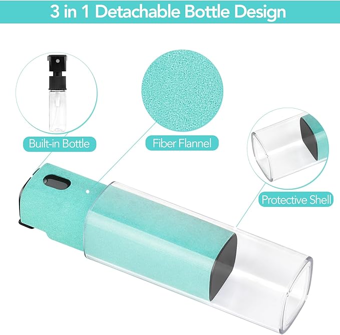 2 Pcs Fingerprint Proof Screen Cleaner Safe for All Phones Glasses Tablet Laptop TV Watch Screens (Tiffany Blue)-DeskLoop Office