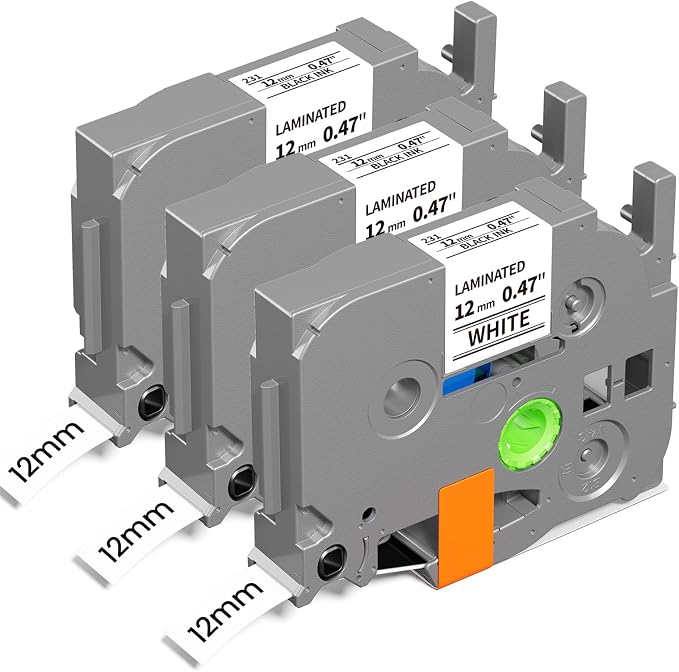 TZe-231 Replacement for Brother Label Maker Tape TZ-231 | TZe TZ 12mm 0.47 by AirmallTec
