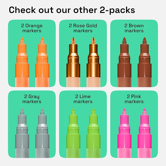 ARTISTRO 2 Light Blue Acrylic Paint Markers - Image 6