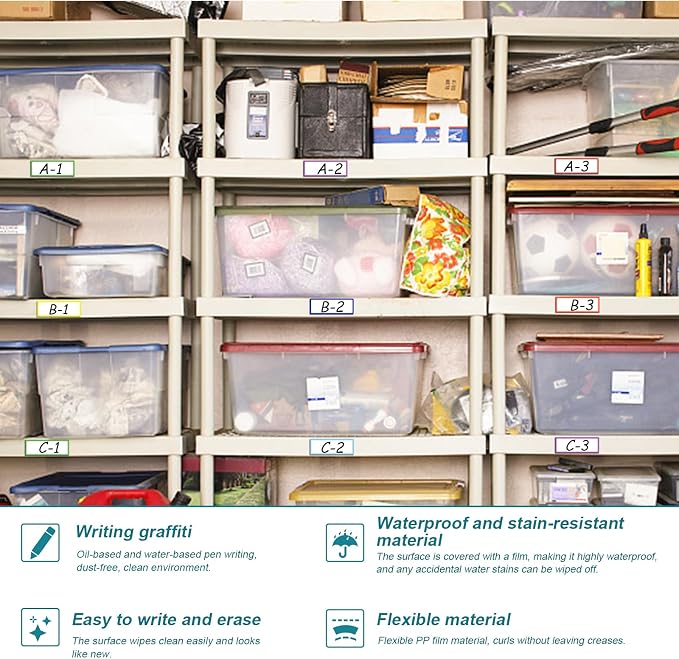 80 Pack Magnetic Dry Erase Labels 8 Colors 3.2"x1.2" Magnetic Labels Reusable - Image 5