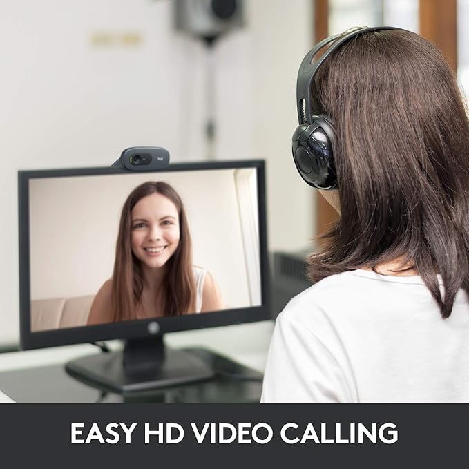 Logitech C270 Webcam, Widescreen Video Calling, Light Correction, - Image 2