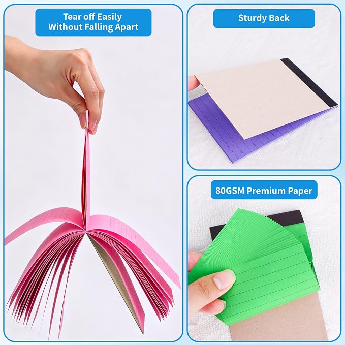 Oleitodh 48 Pack 3x5 Note Pads, 12 Colors Mini Memo Pad, 80GSM Lined Small - Image 3
