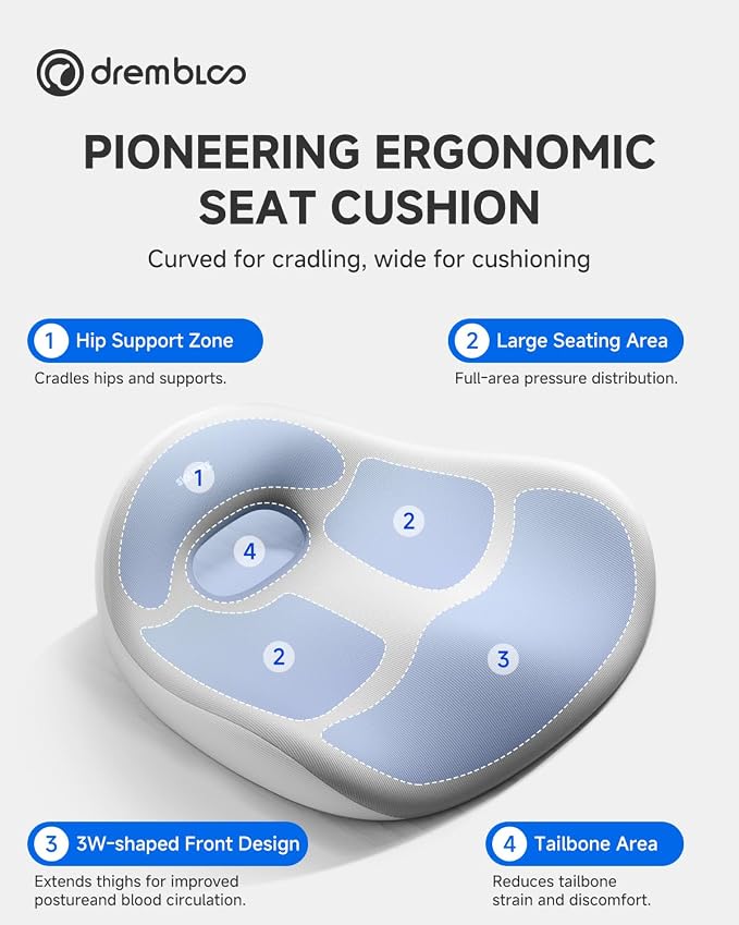 Extra Large Seat Cushion, Premium Memory Foam Office Chair Cushions - Image 3