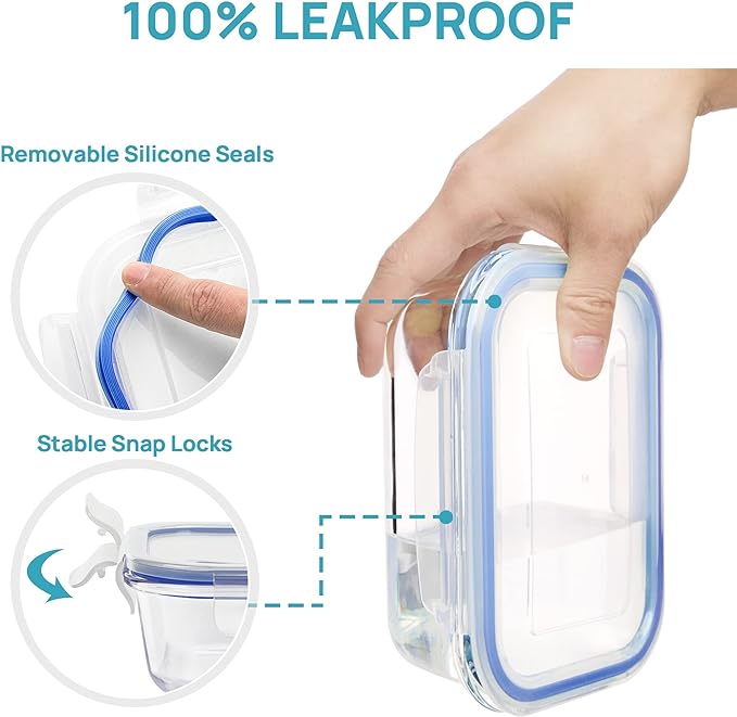 Vtopmart 8 Pack Glass Food Storage Containers - Image 4