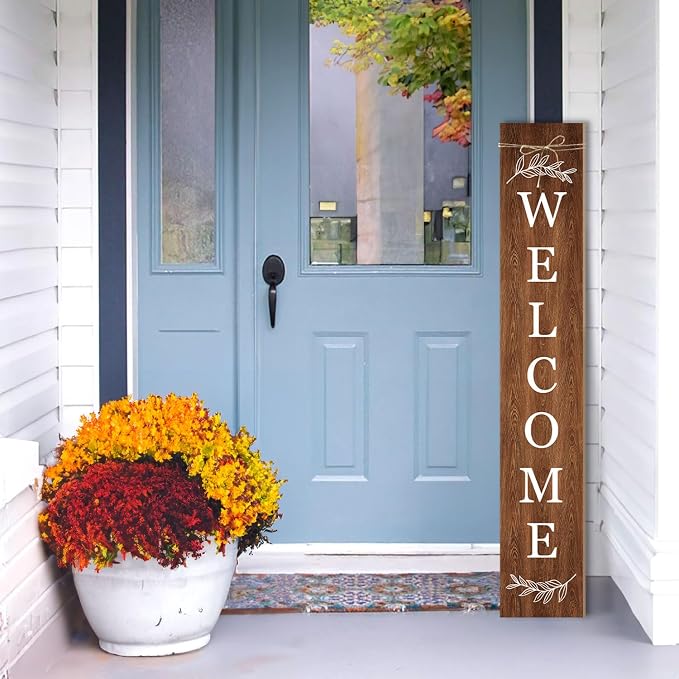 Welcome Porch Sign Decor Wooden Hanging Sign Door Porch Standing Decorative - Image 4