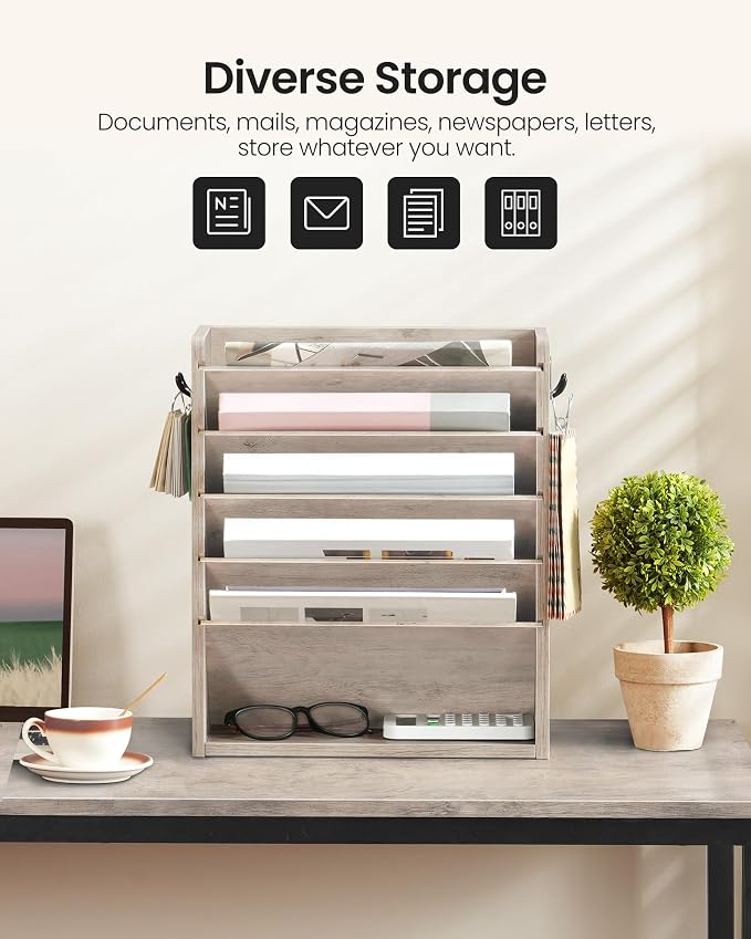 CHOEZON Wall File Organizer, 6-Tier Vertical Mount Hanging Holder - Image 8