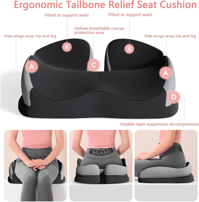 Seat Cushions for Office Chairs Wheelchair Cushion for Long Sitting Back - Image 3