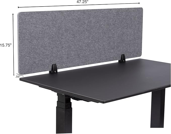 Stand Up Desk Store ReFocus Raw Clamp-On Acoustic Desk Divider Mounted Privacy - Image 6