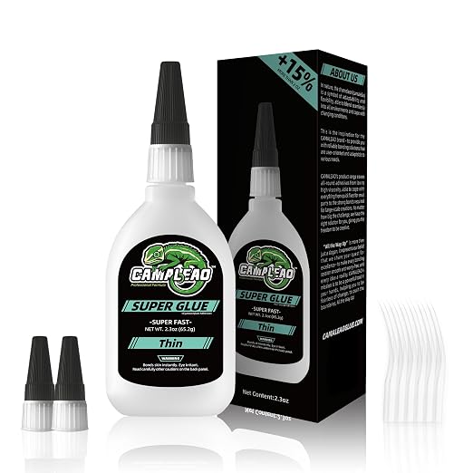 Thin Super Glue Liquid Kit 2.3 oz, All Purpose Clear Superglue by CAMALEAO