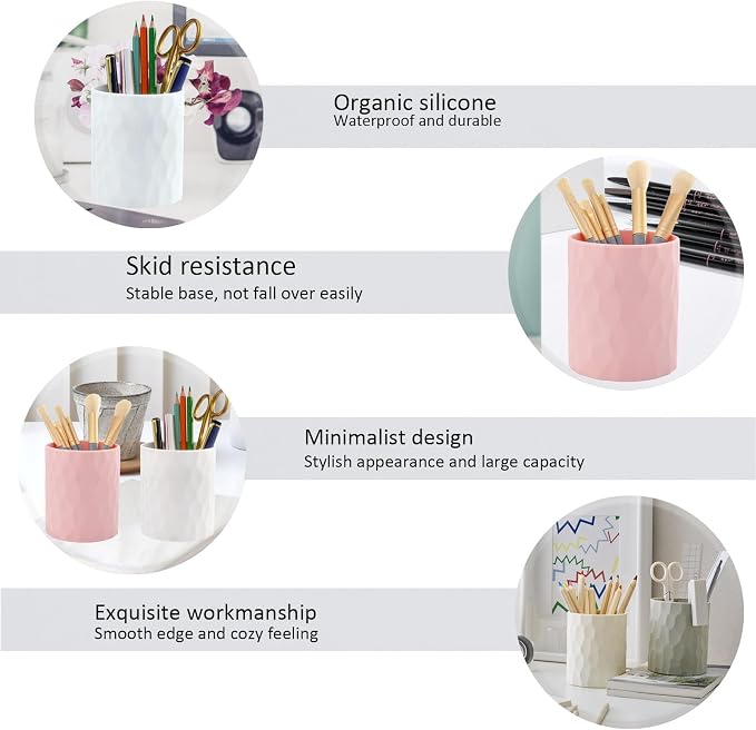minimaliving Pen Holder, Nordic Style Silicone Waterproof Pencil Holder - Image 5