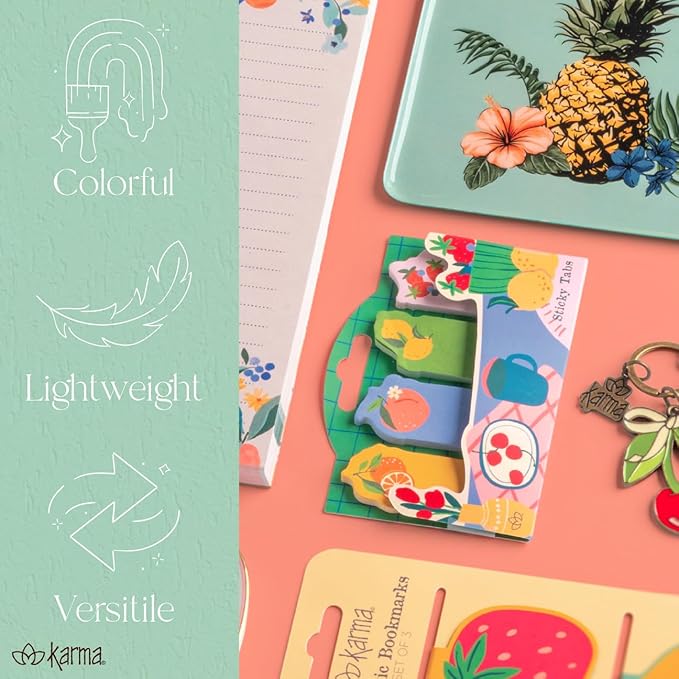 Karma, 100 Sticky Paper Tabs, Cute Page Markers, Sticky Index Tabs, Colorful - Image 4