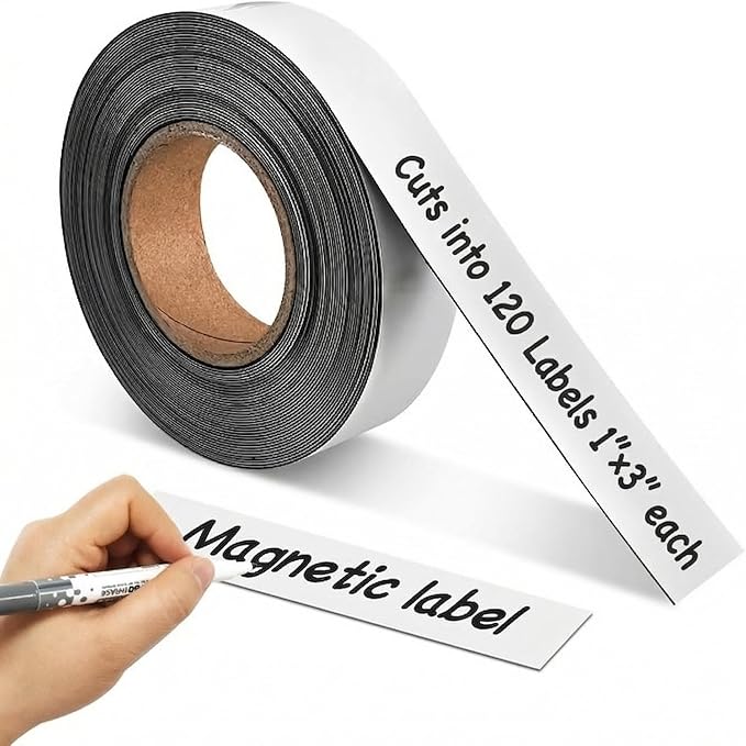 Magnetic Labels 1 Inch x 30 Ft Roll by JINGZHAN