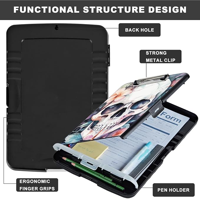 Clipboard with Storage, Heavy Duty Plastic Storage Clipboard with Low Profile - Image 6