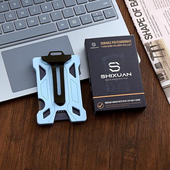 ID Badge Holder with Retractable Clip, Credit Card Holder, Keychain Wallet - Image 3