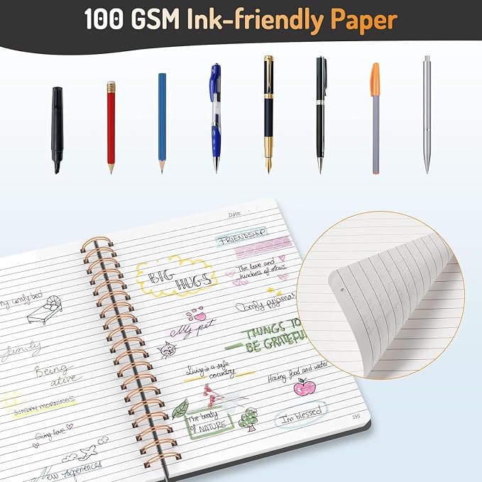 Forvencer Lined Spiral Journal Notebook - Image 5